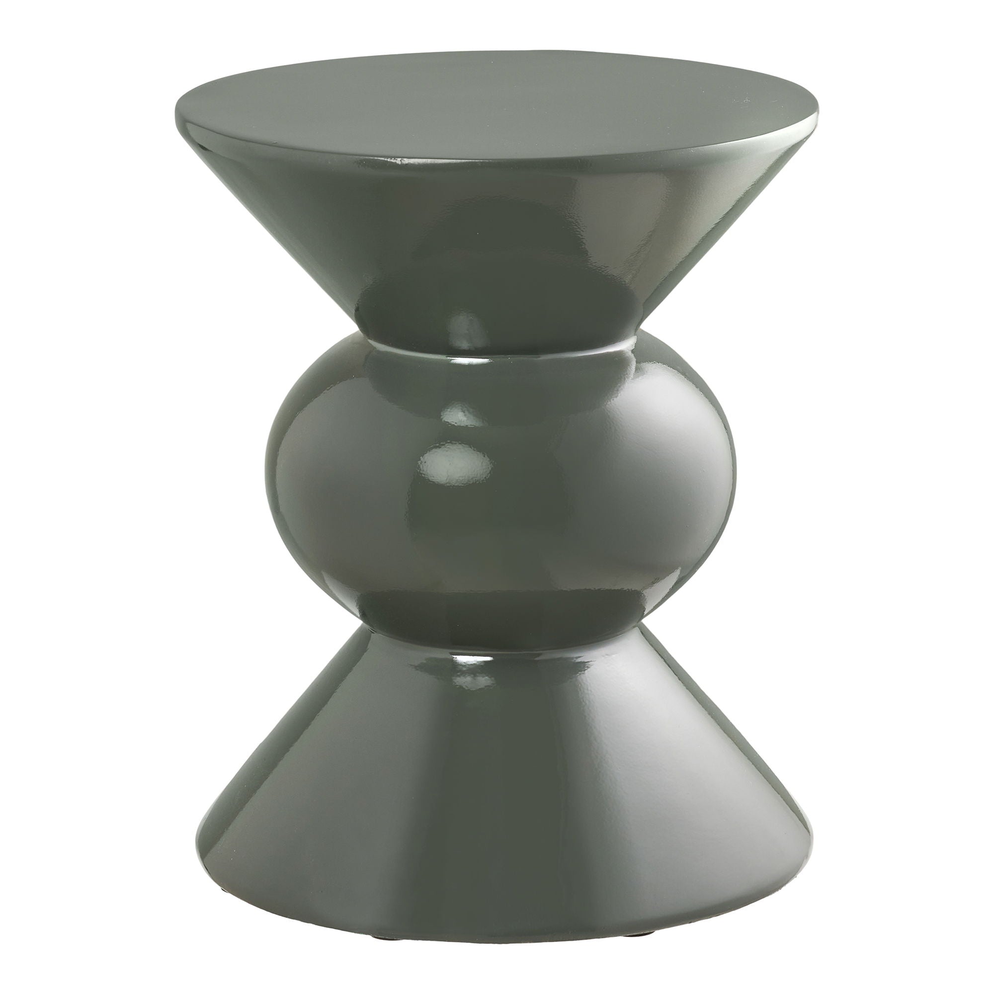 House Nordic Rosolina bijzettafel – compacte ronde bijzettafel van donkergroen glanzend glasvezel Ø34 x H41 cm voor modern wonen